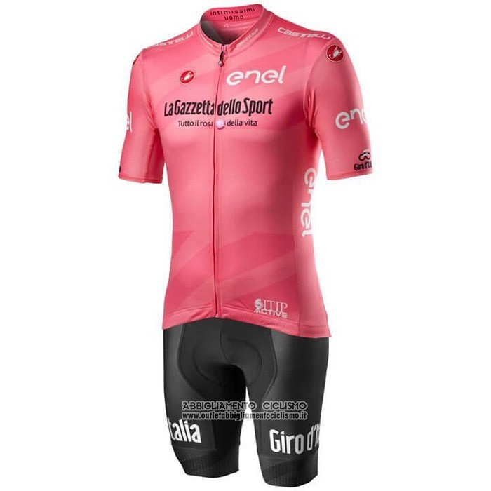 2020 Abbigliamento Ciclismo Giro d'Italia Rosa Manica Corta e Salopette